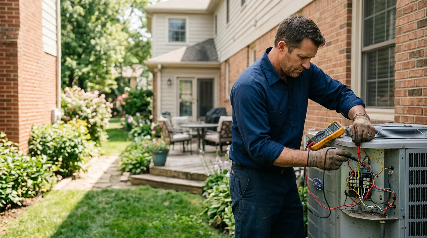 HVAC technician working near South Webster, OH